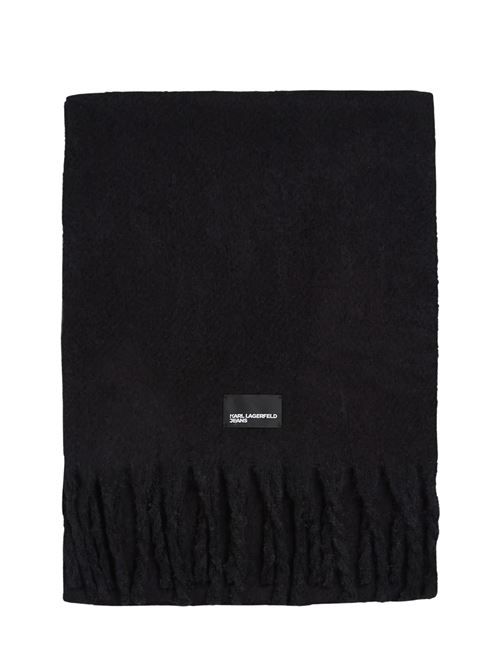 Sciarpa con frange nera Karl Lagerfeld jeans | A4W33101999